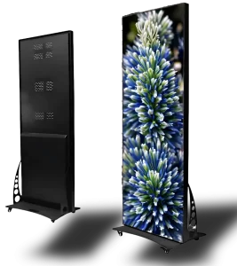 פוסטר LED דיגיטלי איכותי לעסקים עם חיבור WIFI לרשת אלחוטית ואפשרות הזנת תכנים בקלות ממחשב ברשת