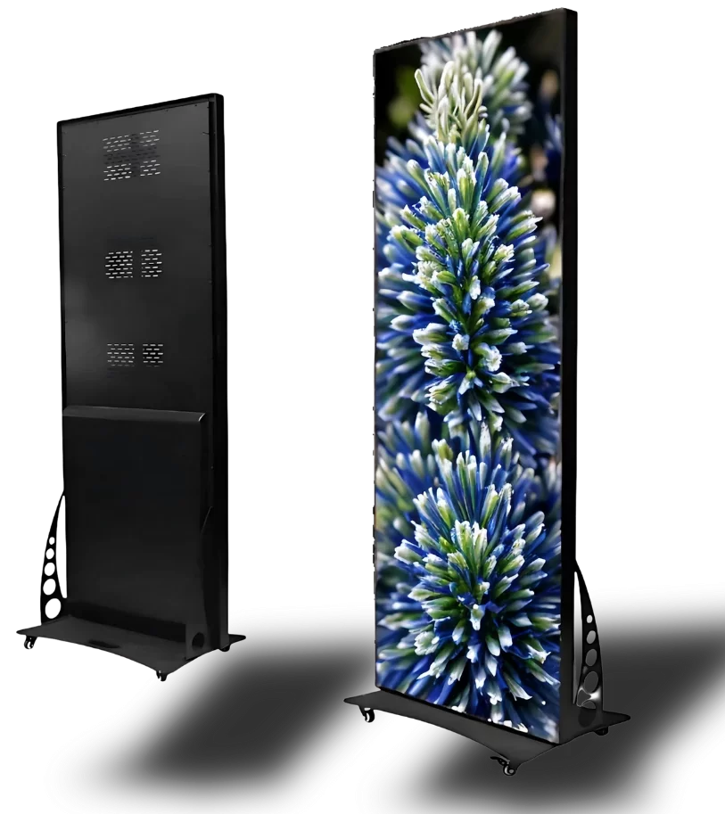 פוסטר LED דיגיטלי איכותי לעסקים עם חיבור WIFI לרשת אלחוטית ואפשרות הזנת תכנים בקלות ממחשב ברשת